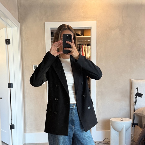 H&M Women's Black Double-Breasted Blazer - Picture 2 of 5